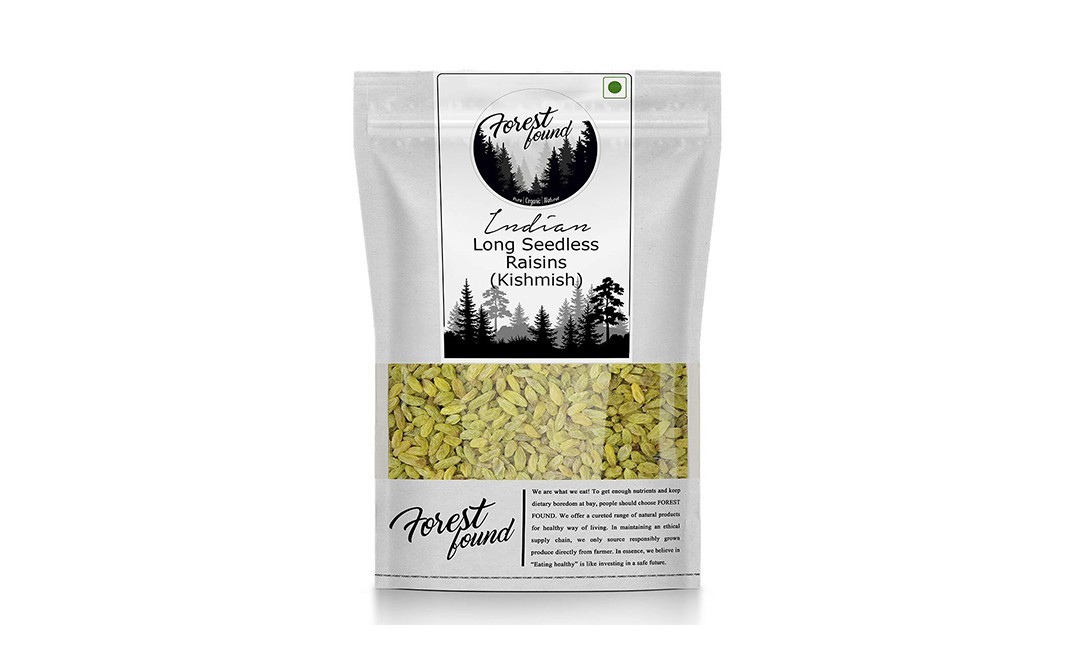 Forest Found Indian Long Seedless Raisins (Kishmish)   Pack  250 grams